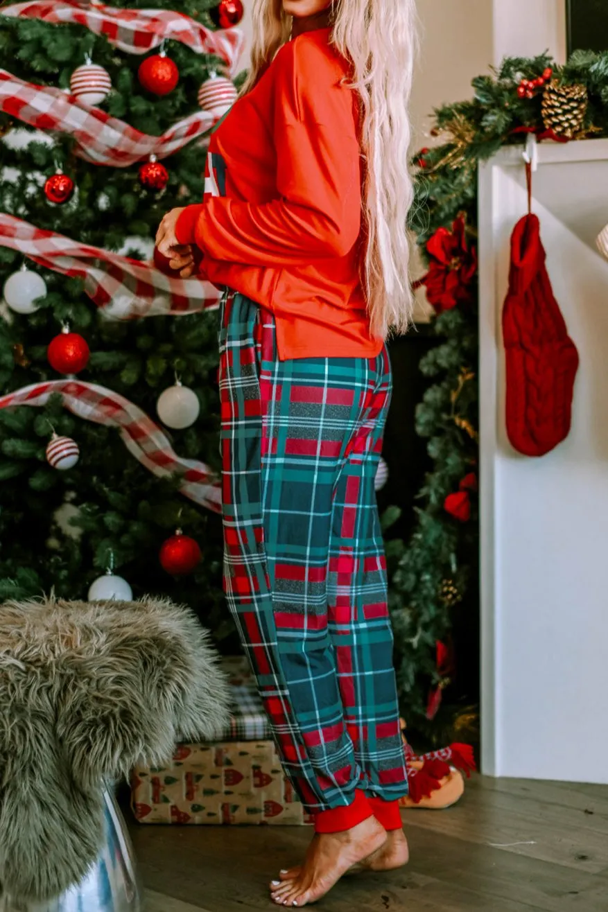 All Is Bright Christmas Plaid Pajama Set