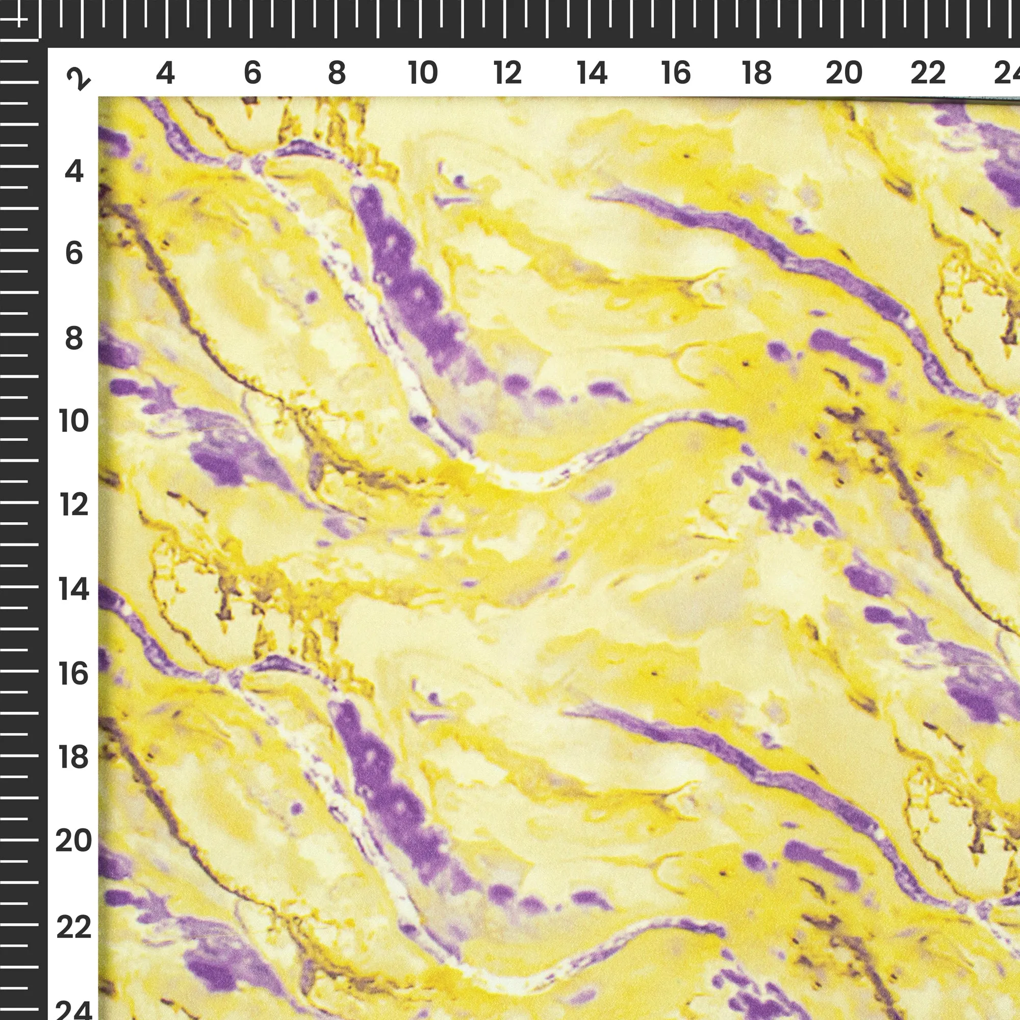 Attractive Yellow Marble Digital Print Versatile Crepe Silk Fabric