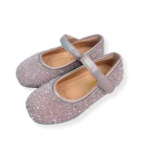 Bead Stone Flat Shoes - Pink