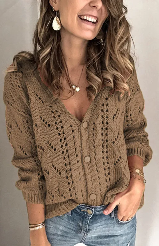 Bohemian Ladies Casual Sweater Knit Cardigan