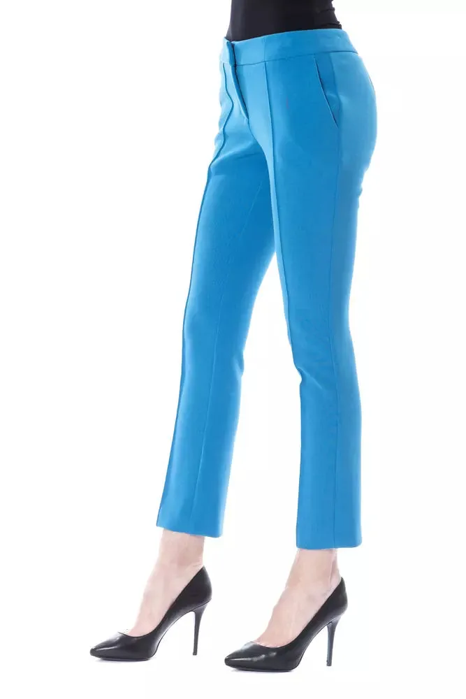 BYBLOS Light Blue Polyester Women Pant