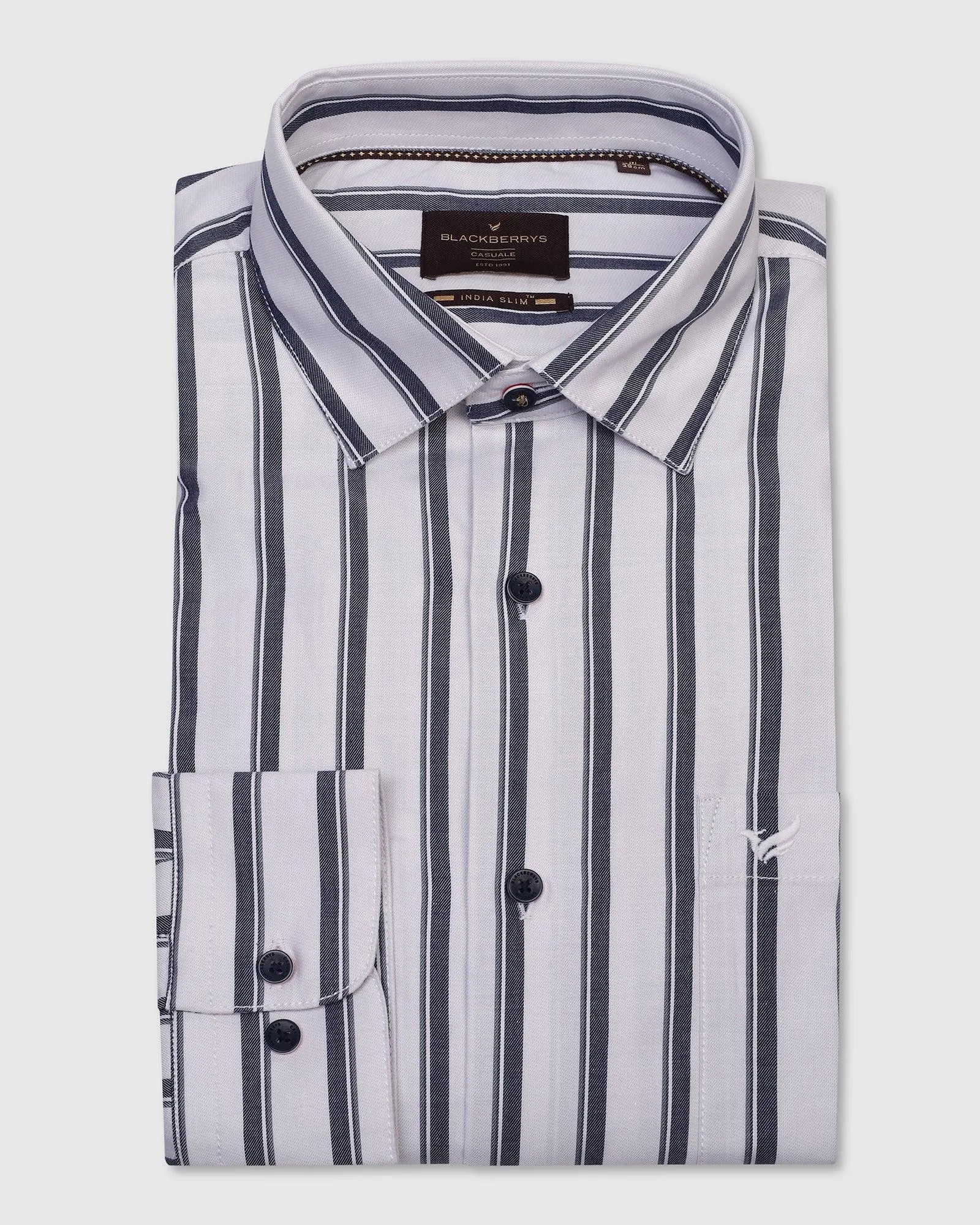 Casual White Stripe Shirt - Vegas