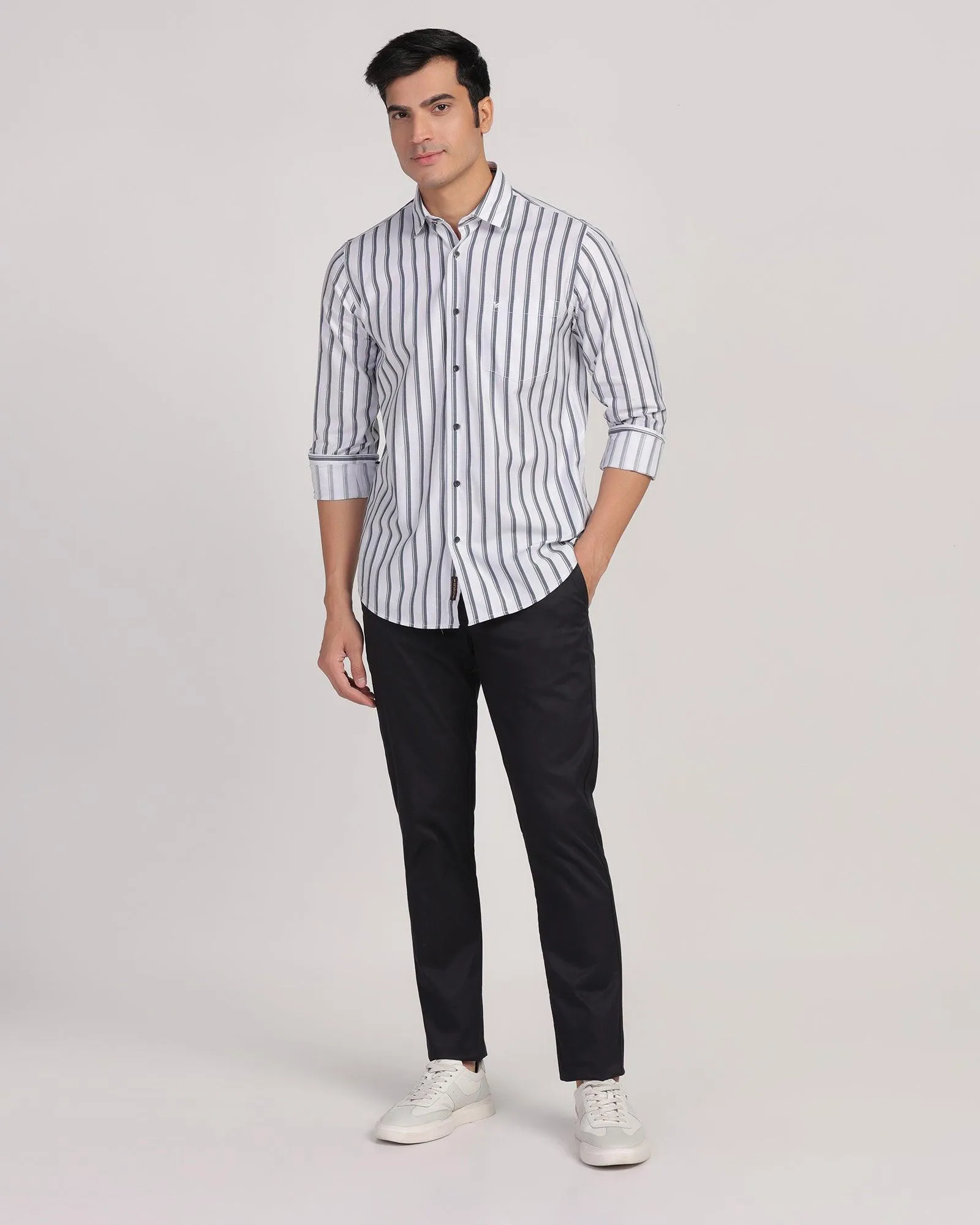 Casual White Stripe Shirt - Vegas