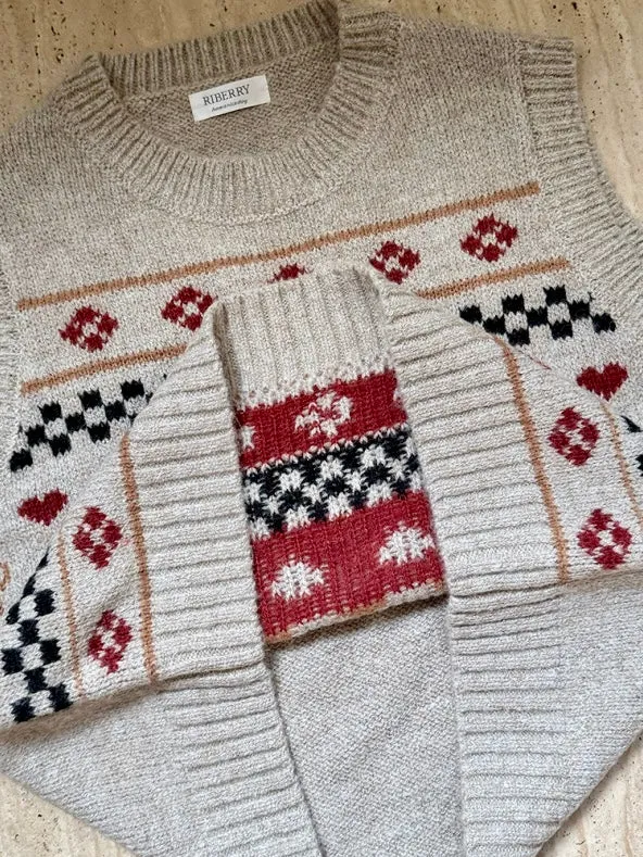 Christmas Bear Wool Blended Knitting Vest