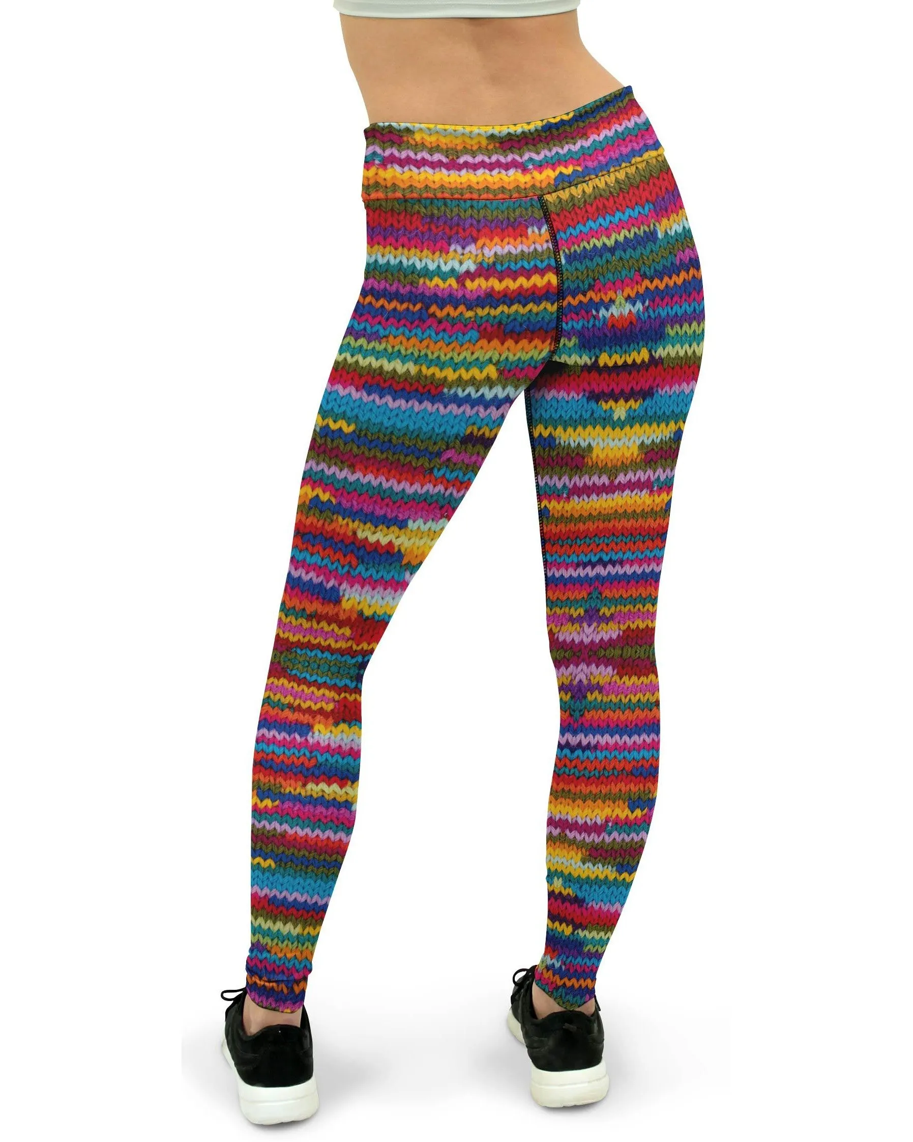 Colorful Knitted Pattern Yoga Pants