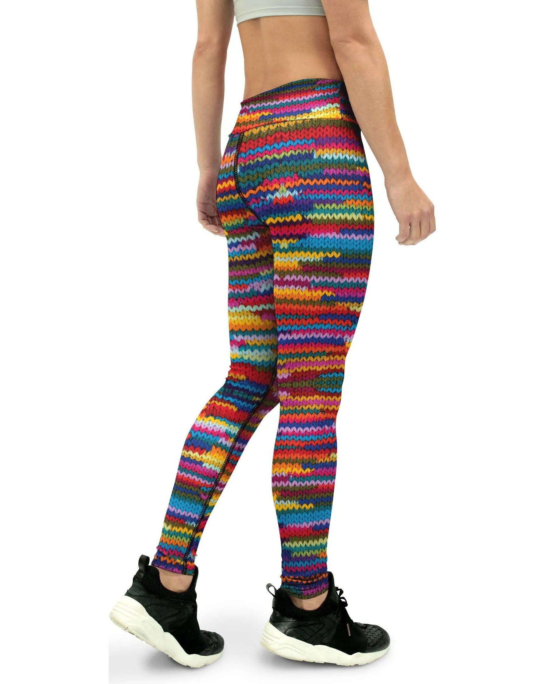 Colorful Knitted Pattern Yoga Pants