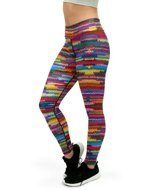 Colorful Knitted Pattern Yoga Pants