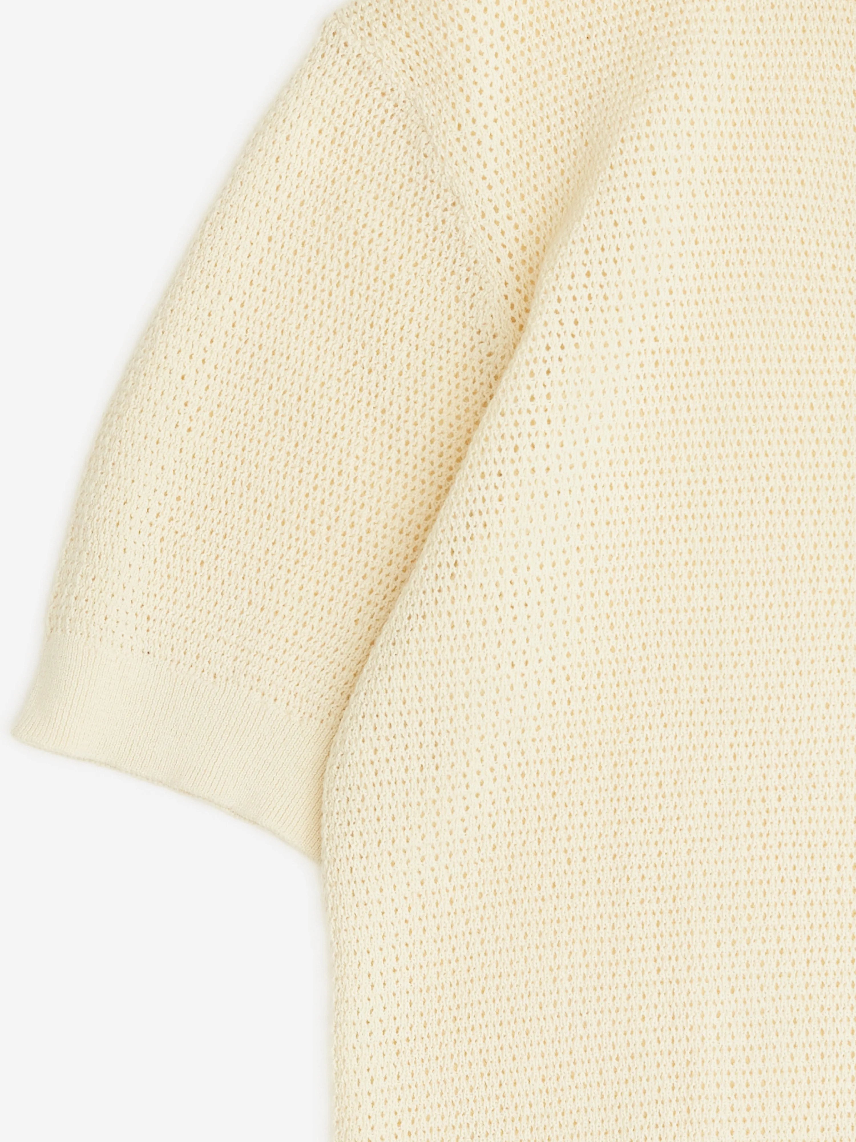 Cream Knitted Short Sleeve Jersey