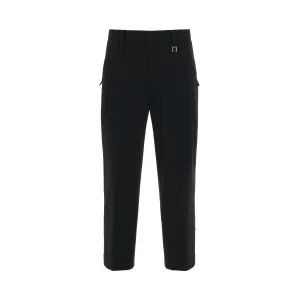 Cropped Cuff Detail Pants in Black