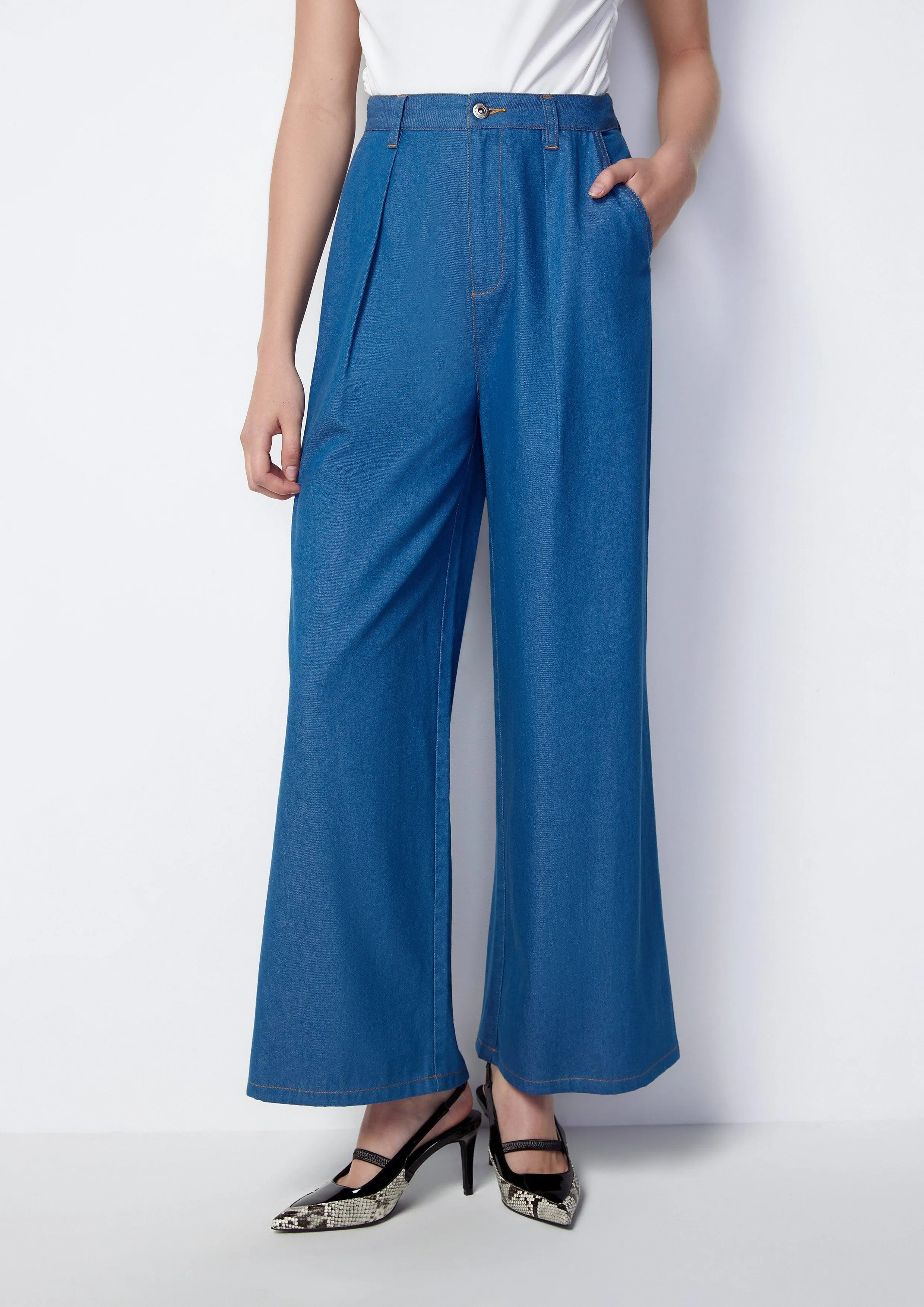 Denim Wide Legs Pants