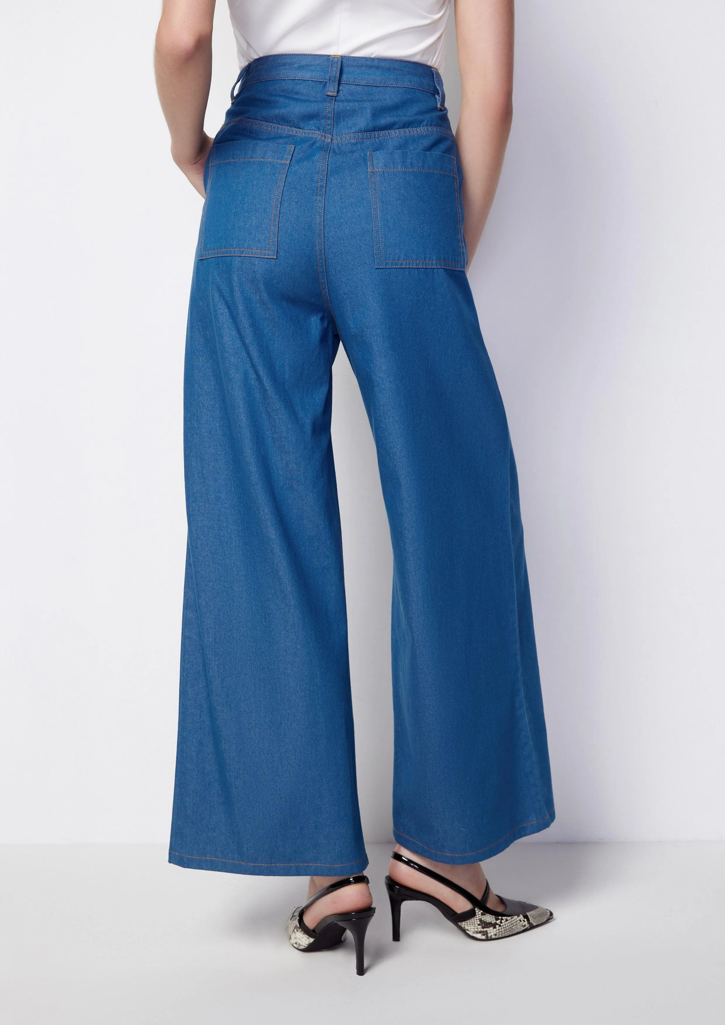 Denim Wide Legs Pants