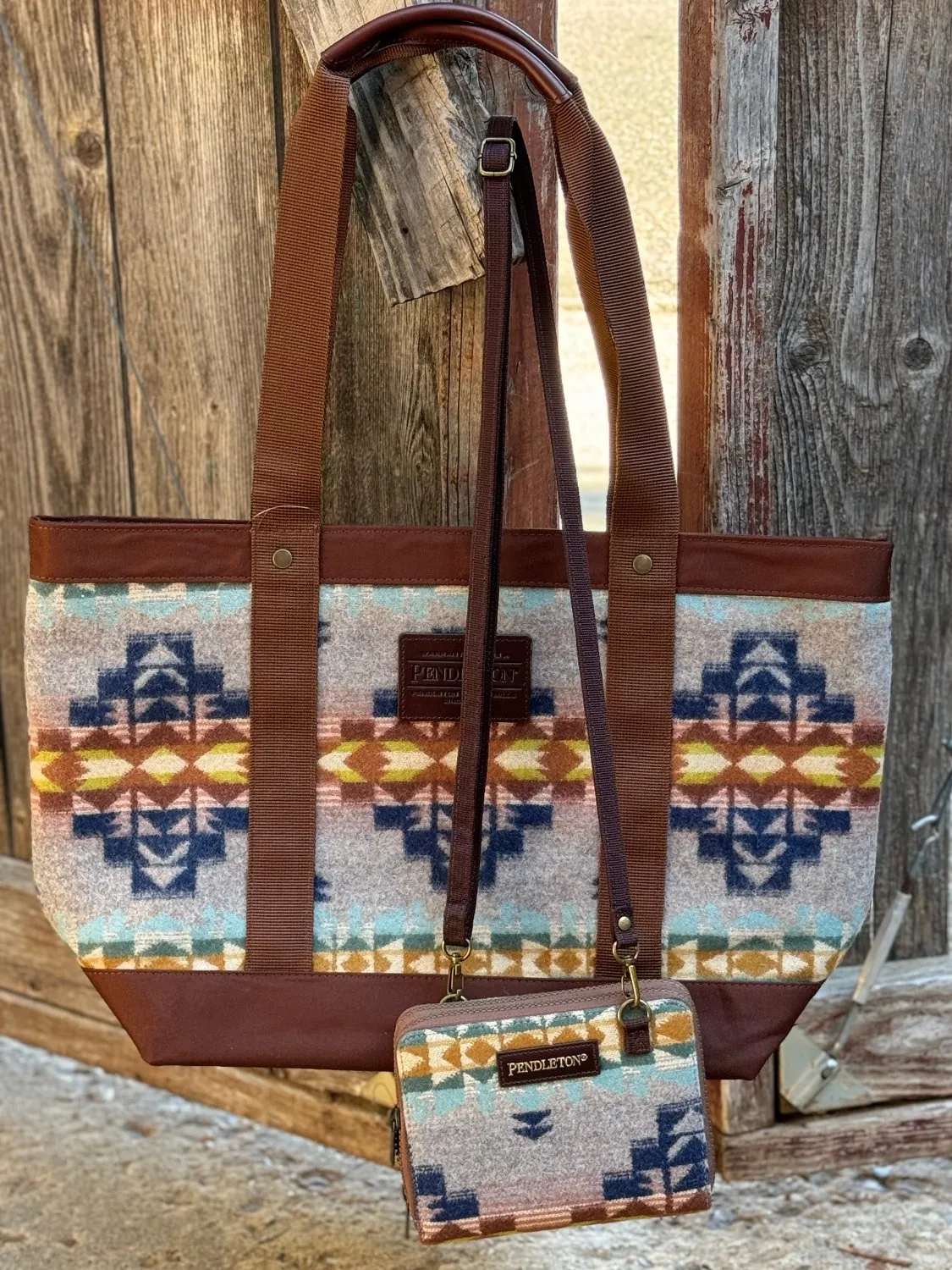 Desert Dawn Tan Zip Tote Bag by Pendleton