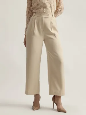 Elle Women Solid High-Rise Double Pleated Trouser