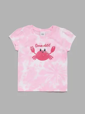 HOP Kids Tie & Dye Pink & White T-Shirt