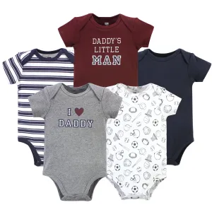 Hudson Baby Cotton Bodysuits, Boy Daddy 5-Pack