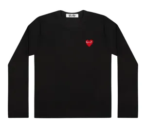 Long Sleeve Tee With Red Emblem Women