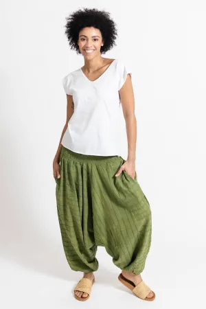 Low Crotch Pants Pintuck - Green