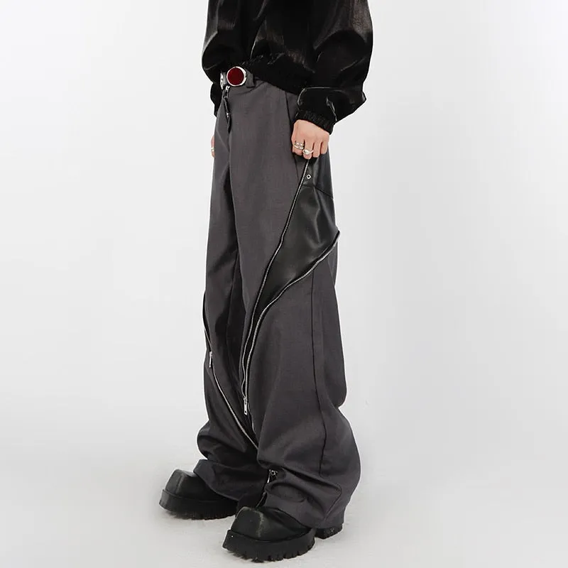 Men Dove Loose Zipper Fly Trendy Pants