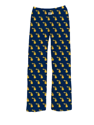 Michigan Pattern Lounge Pants In Blue & Yellow