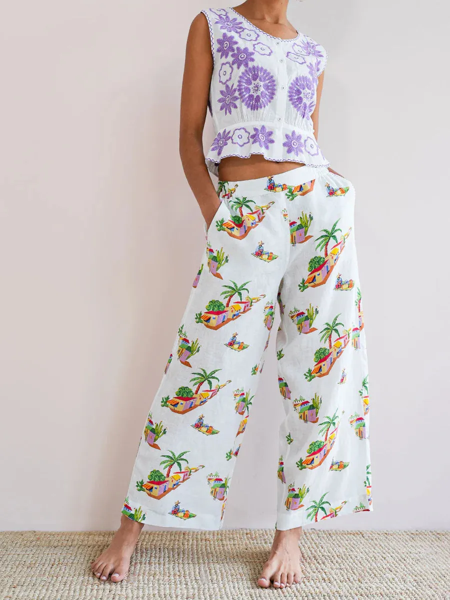 NIMO WITH LOVE~ Fennel pants village print