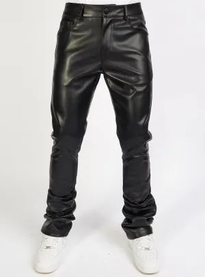 Politics Jeans - PU Stacked Pants (Black)