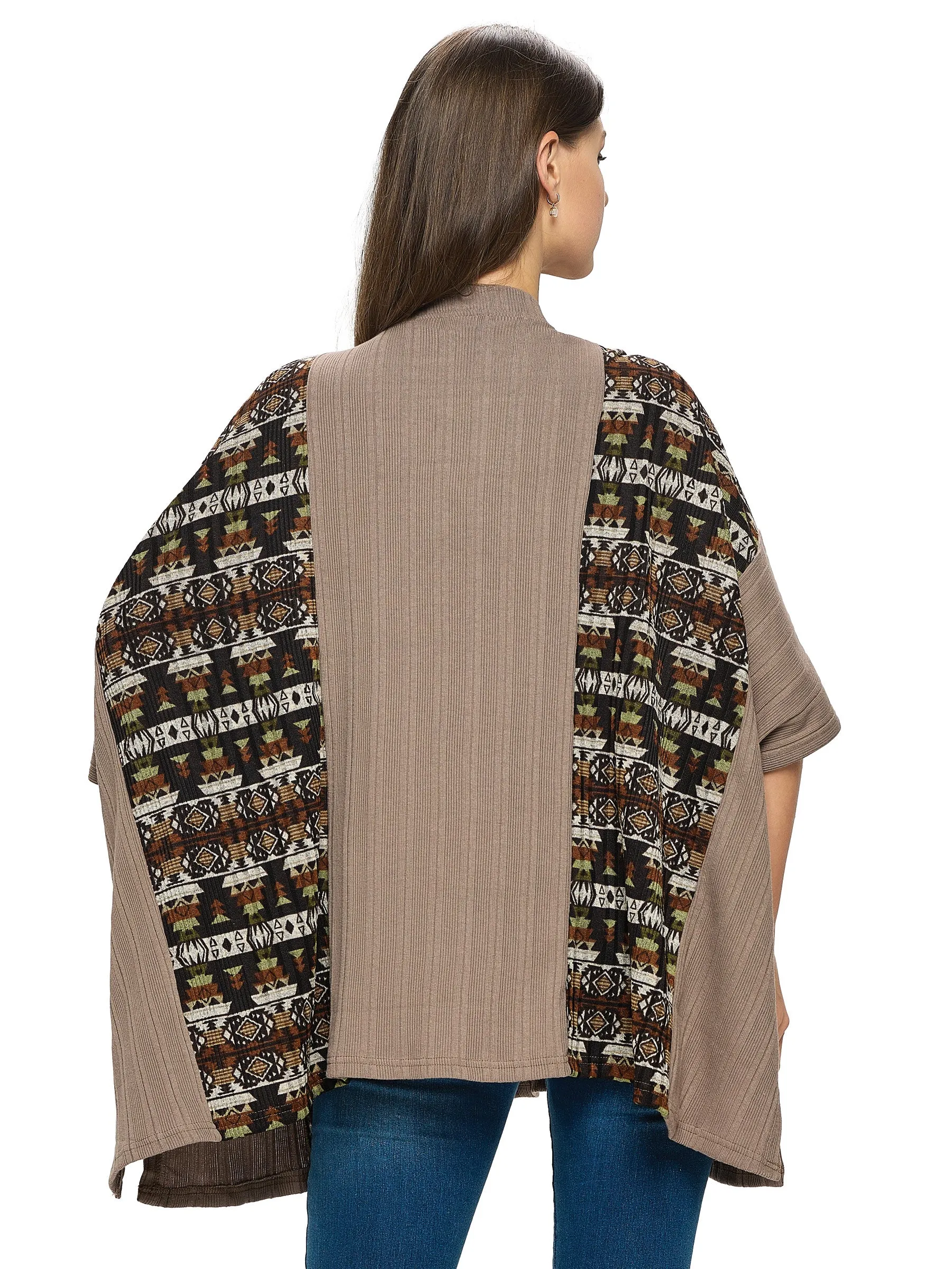 Poncho Overzised Tribal Ribbed