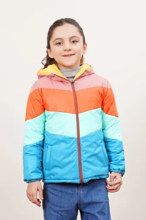 Puffer Zipper Jacket With Hood