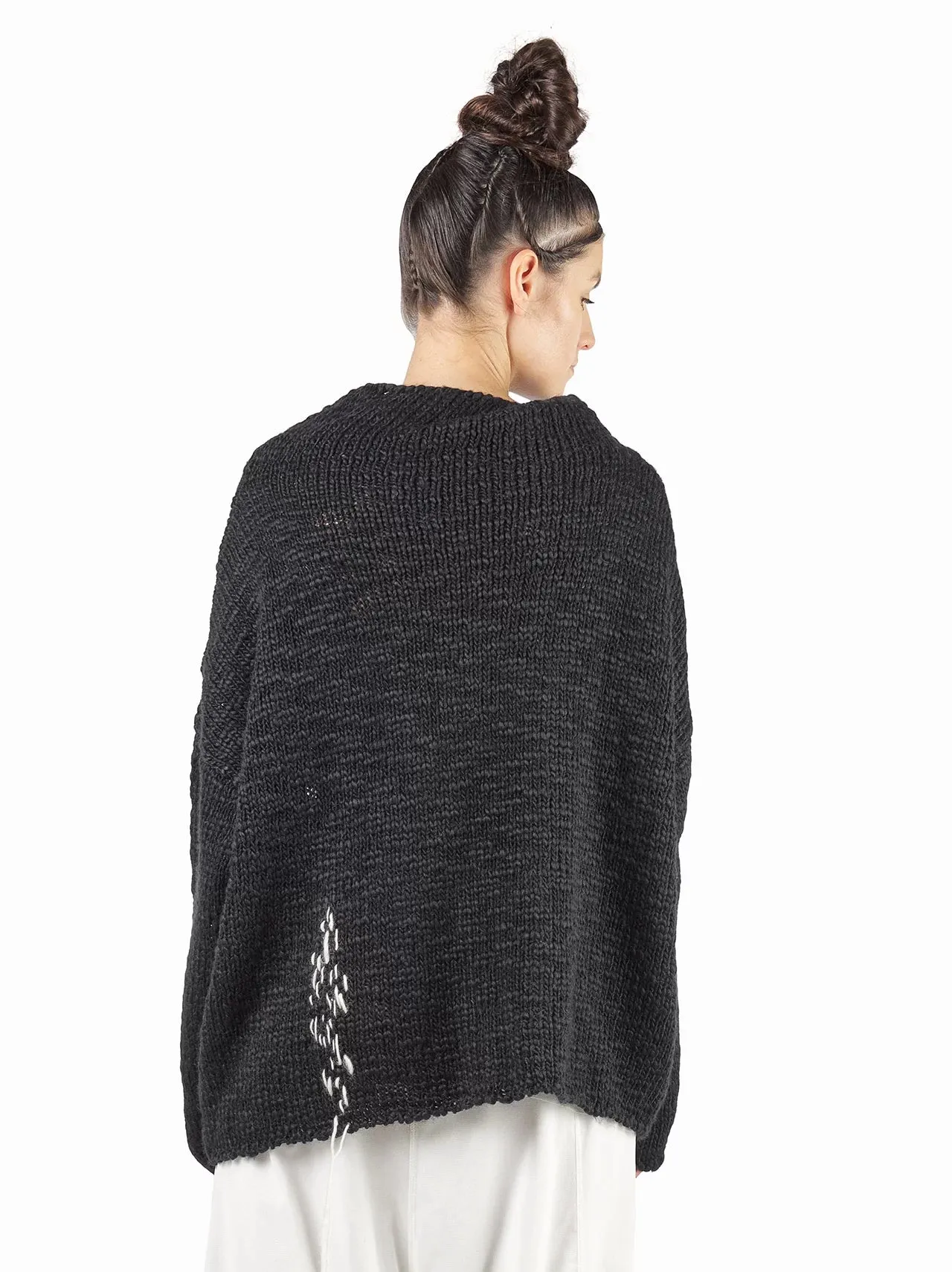 "TARYAN" CHUNKY KINT JUMPER - BLACK