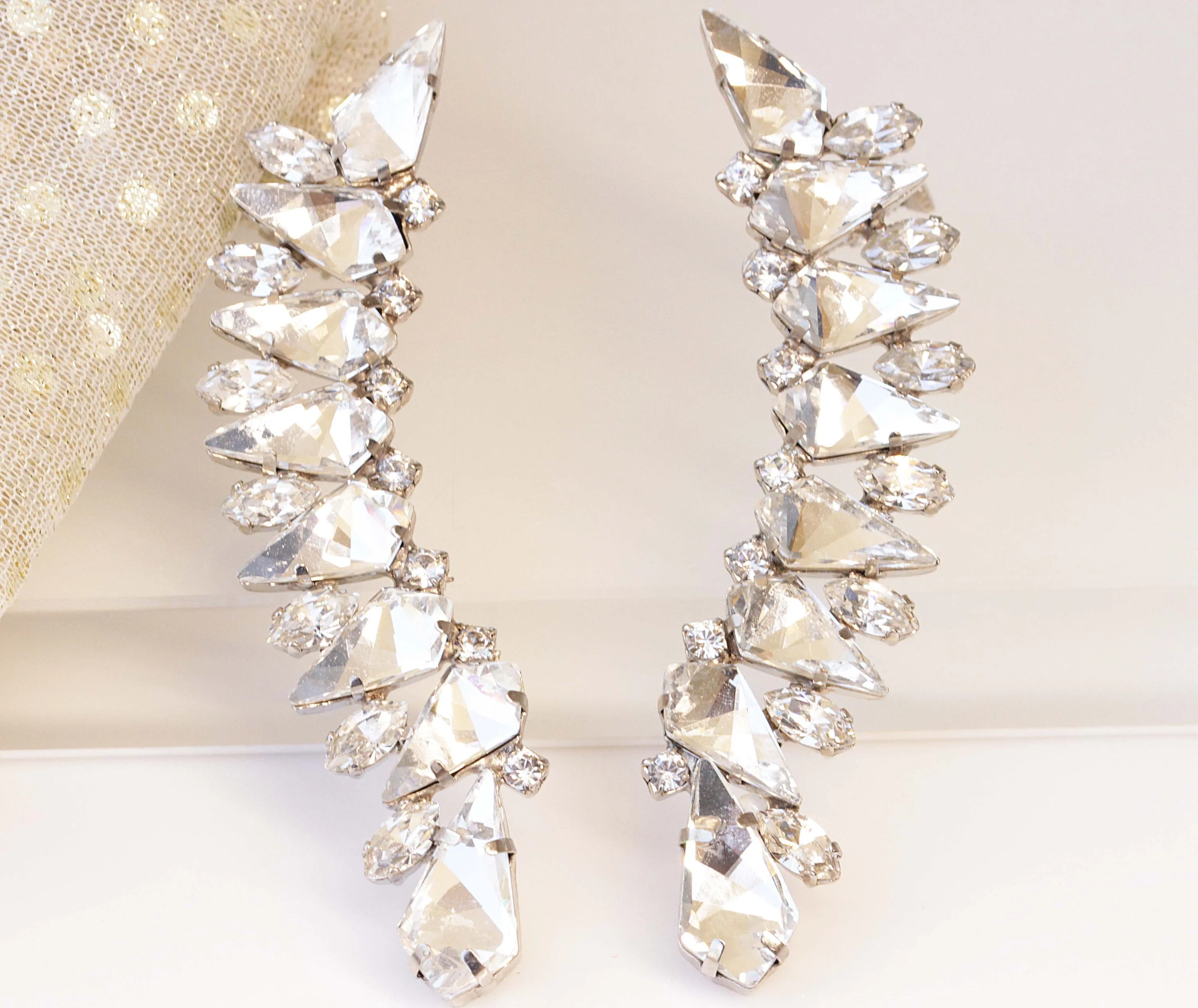 Rebeka Crystals EAR CLIMBER EARRINGS