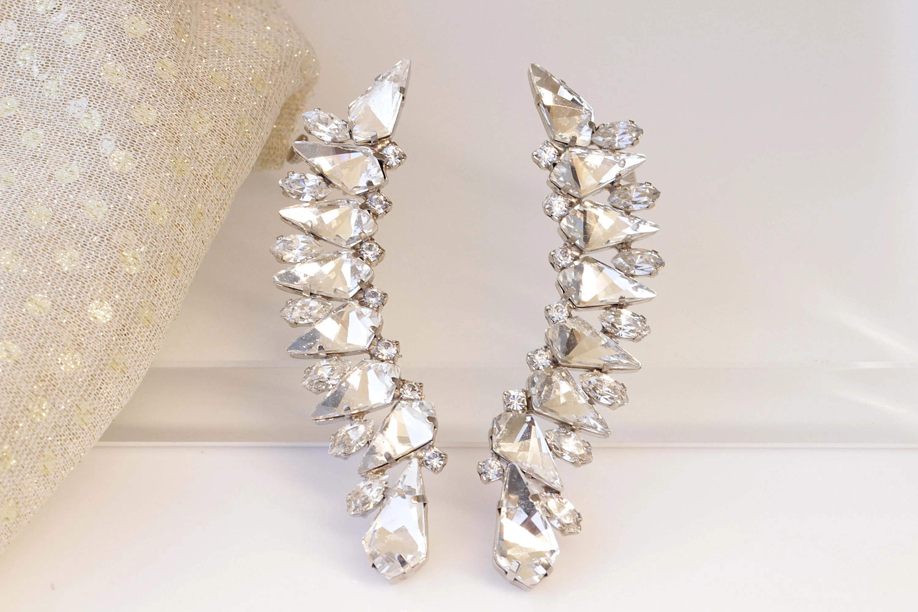 Rebeka Crystals EAR CLIMBER EARRINGS