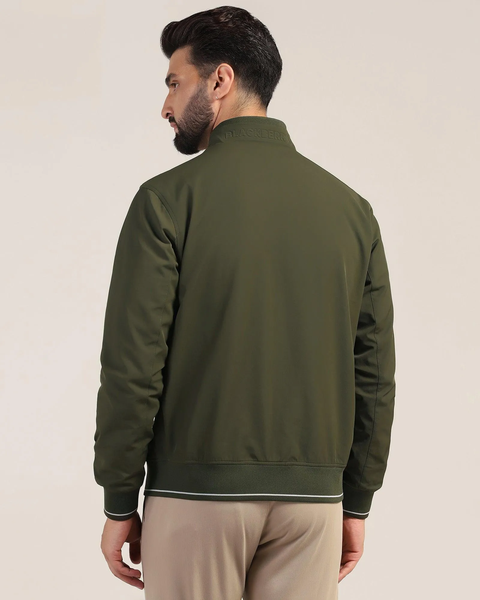 Reversible Olive Solid Zipper Jacket - Coronado