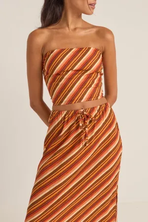 RHYTHM Chica Stripe Woven Strapless Top