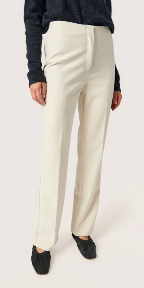 Soaked in Luxury Modern Straight Trousers, birch