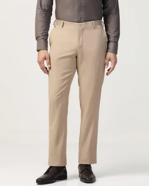 Straight B-90 Formal Beige Solid Trouser - Eldorado