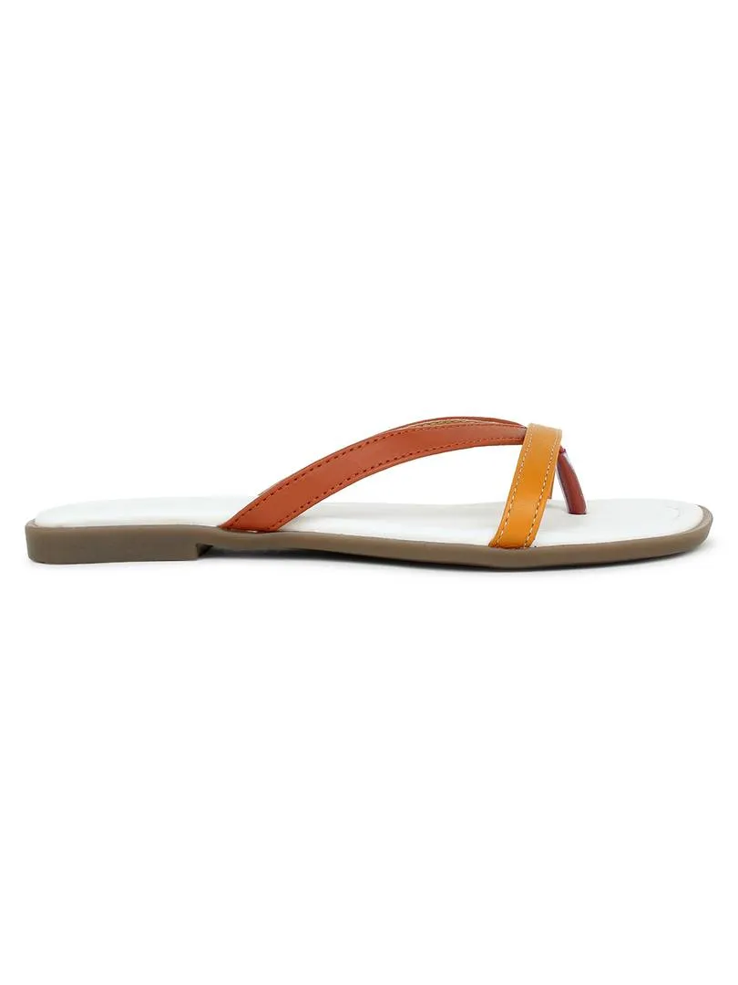 Stylish Tan Synthetic Fashion Flats