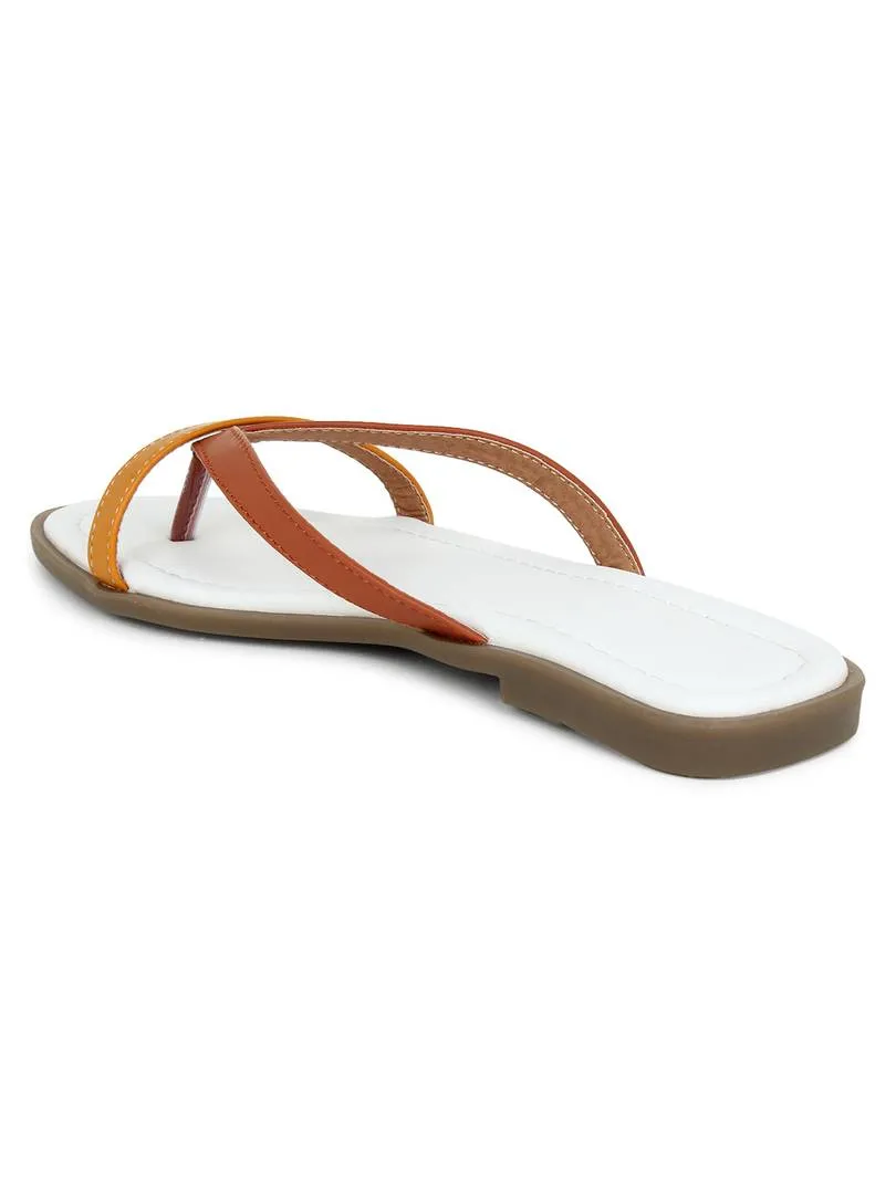 Stylish Tan Synthetic Fashion Flats