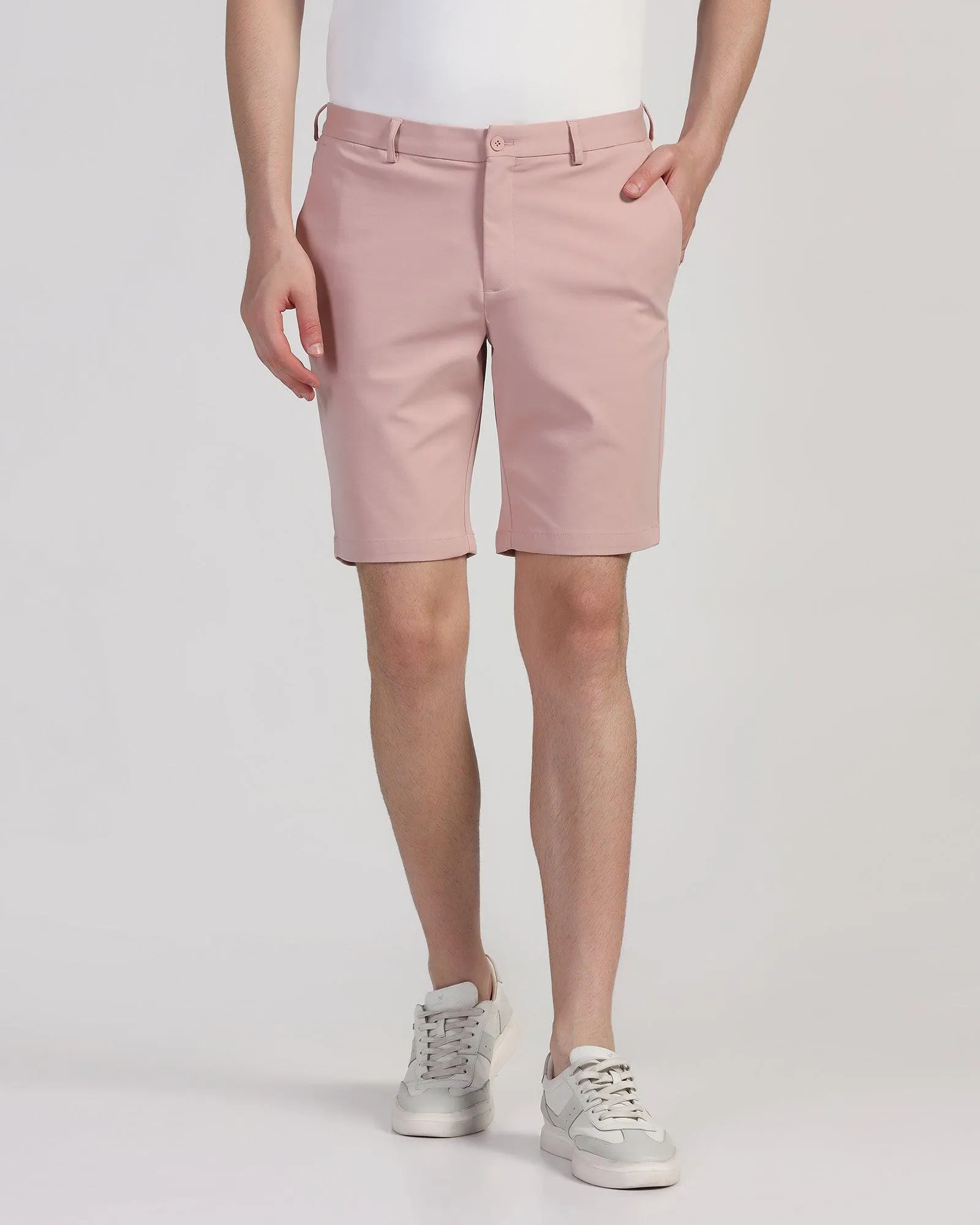 TechPro Casual Dusty Pink Solid Shorts - Serry