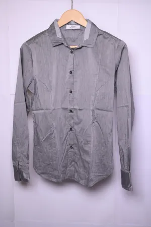 VLT Grey Button-Down Blouse