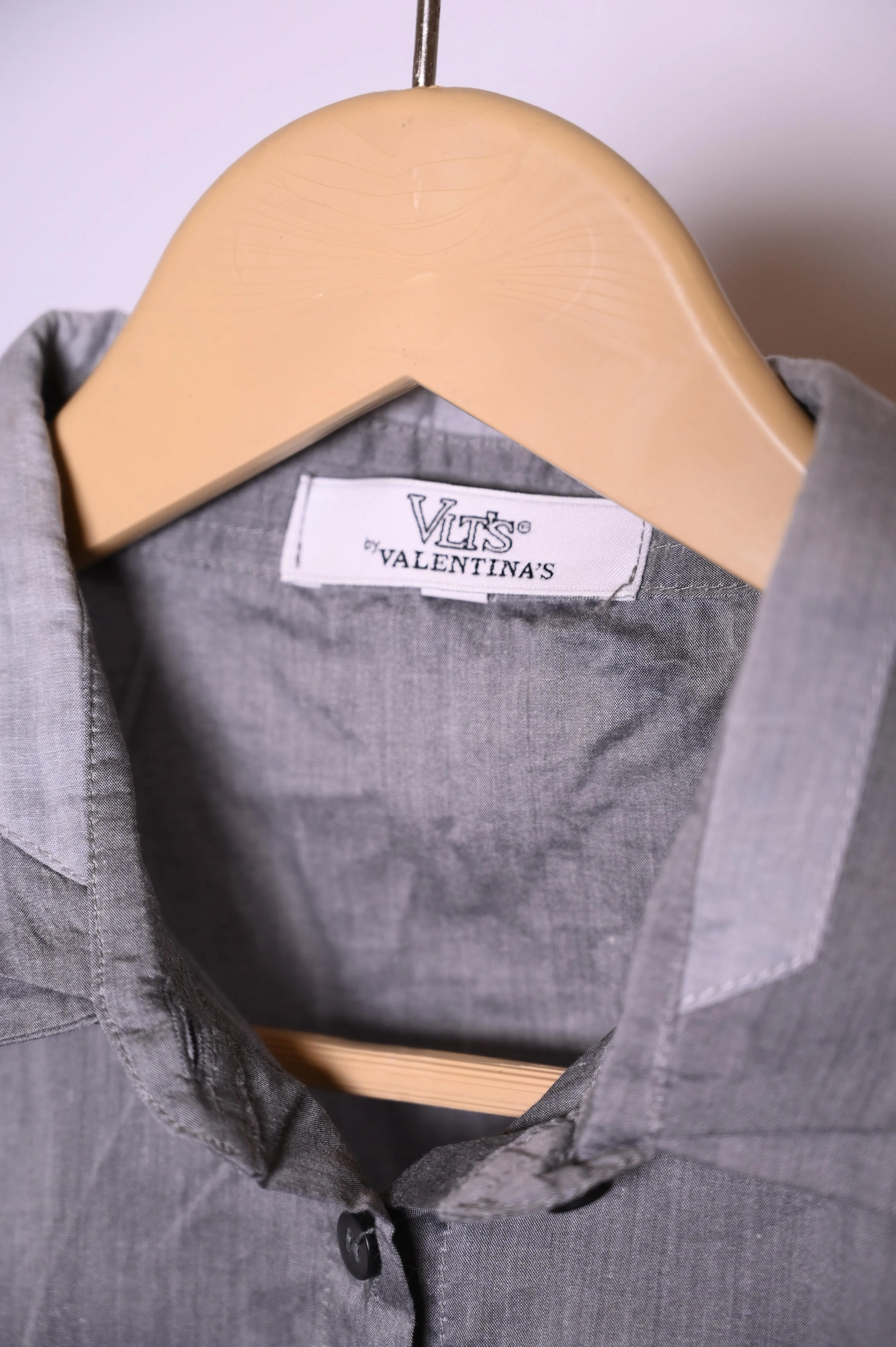 VLT Grey Button-Down Blouse