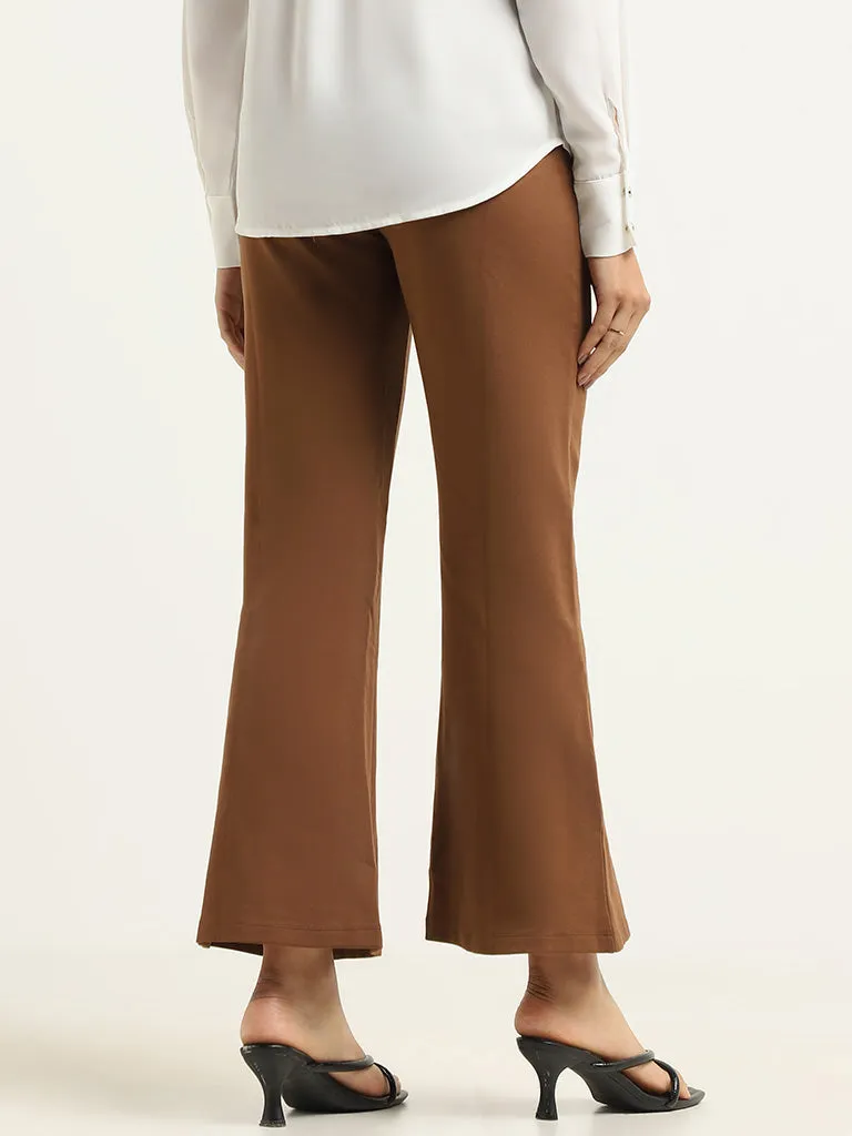 Wardrobe Brown Hem-Slit Trousers