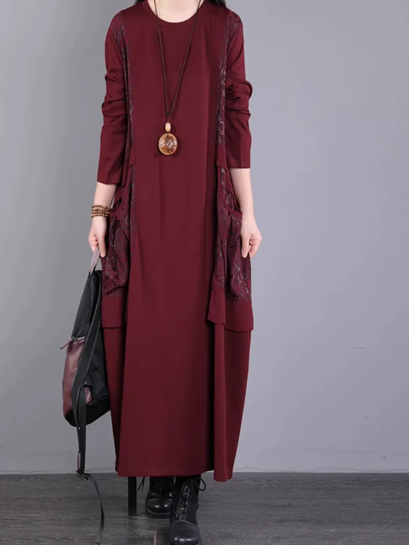 Women's Casual & Stylish Crew Neck Maxi Dress